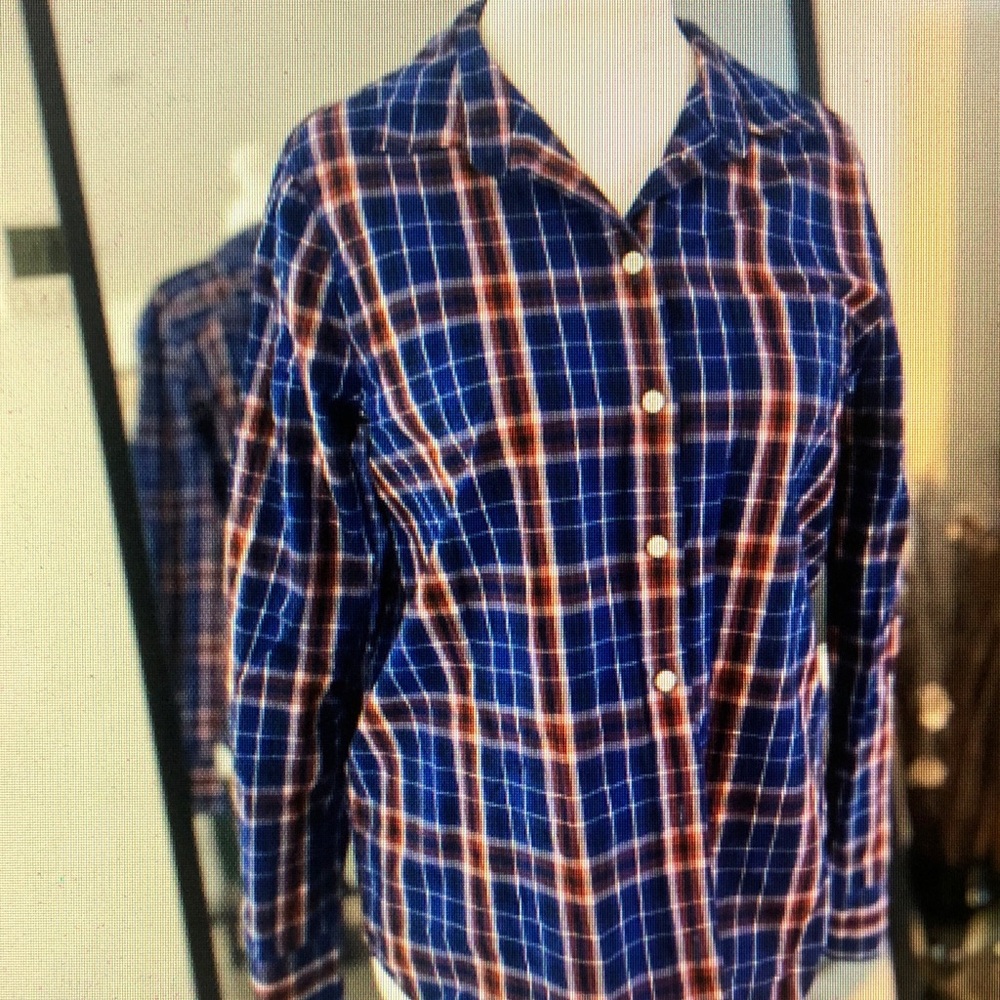 J. Crew Kids Plaid Button Down Shirt - Navy and Red
